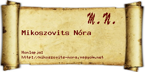 Mikoszovits Nóra névjegykártya